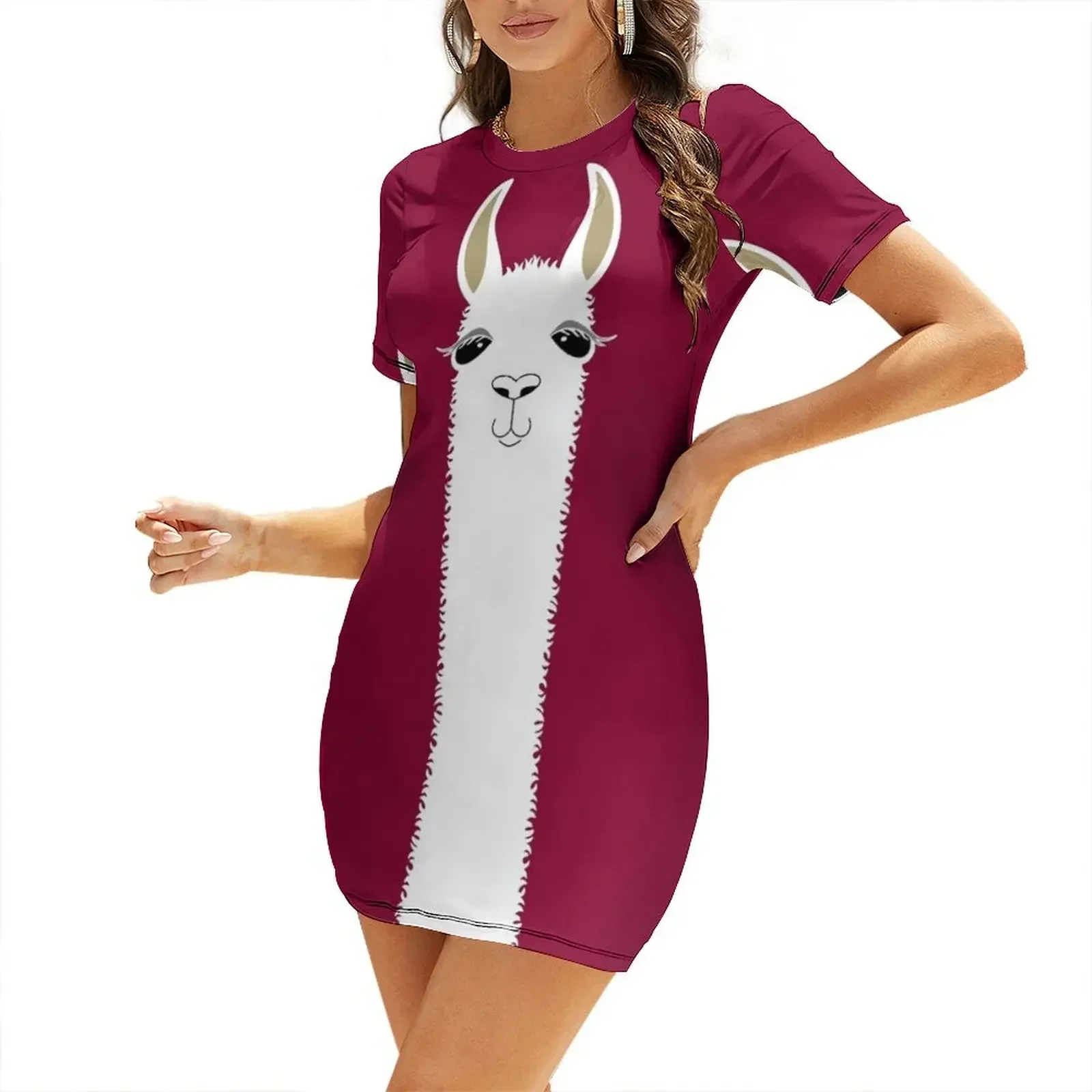

LLAMA PORTRAIT #3 Short-Sleeved Dress dresses for woman elegant women's dresses for wedding