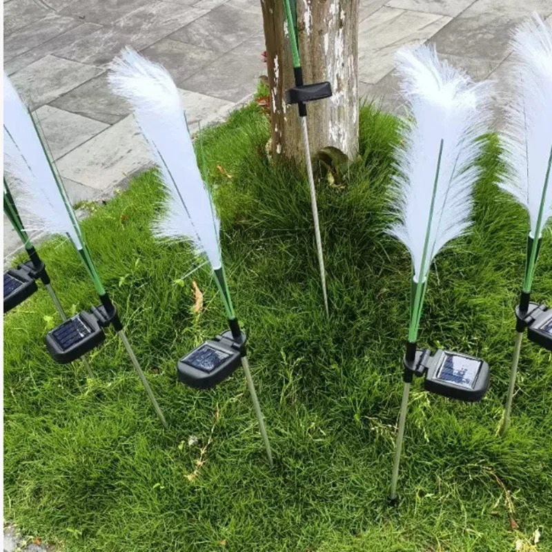 2PCS LED Solar Garden Reed Lamp Outdoor Waterproof Lawn Light Yard Christmas Decoration Path Lighting Decor Solar Power Light