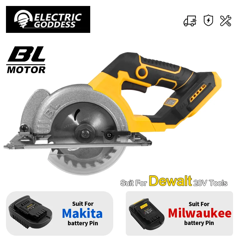

Electric Goddess Brushless Electric Circular Saw Cordless Board Cutting Machine For Makita/Dewalt/Milwaukee 18-20V Battery Pins