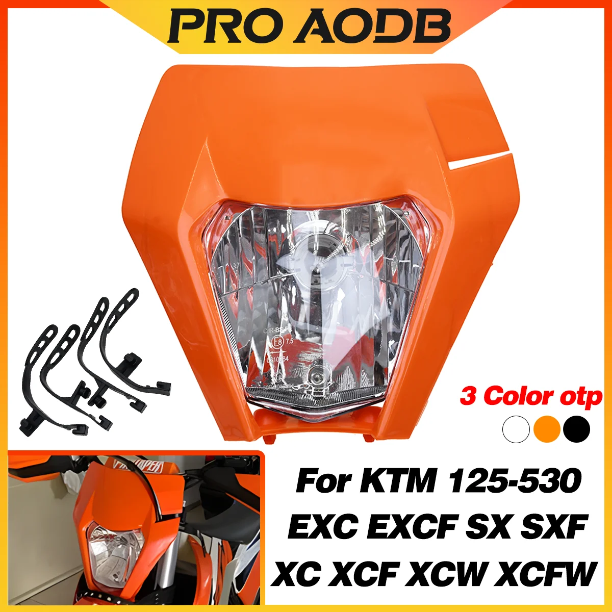 Motorcycle Supermoto Universal Headlamp Headlight Light Lamp For KTM EXC EXC-F SX-F SX XC XC-W XC-F XCF-W 125-530 Dirt Pit Bike