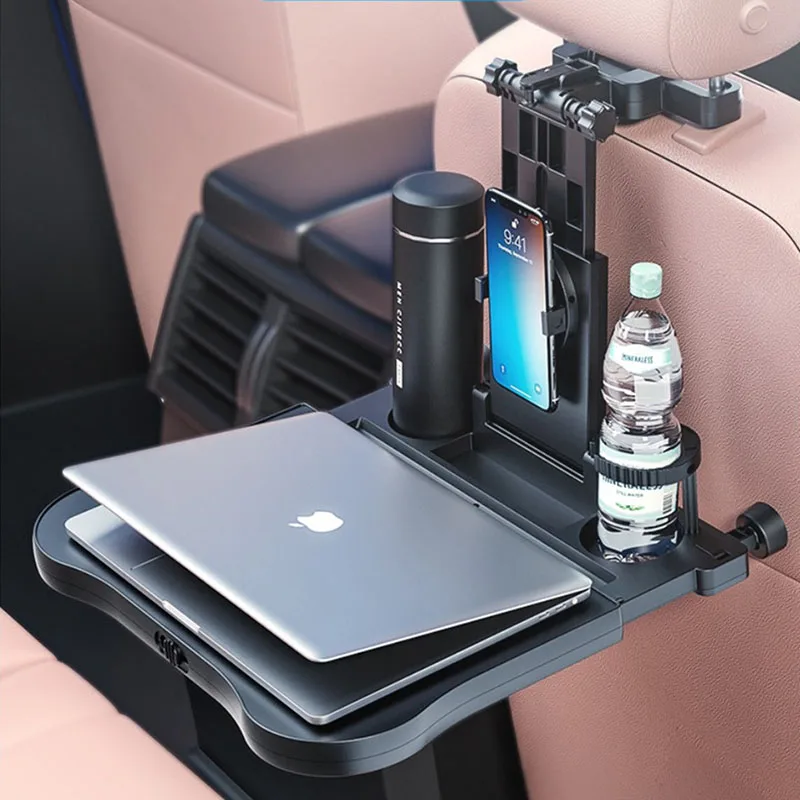 In-Car Laptop Folding Table Adjustable Multifunctional Small Kids Chair Back Food Beverage Tray Computer Write Desk for BMW All