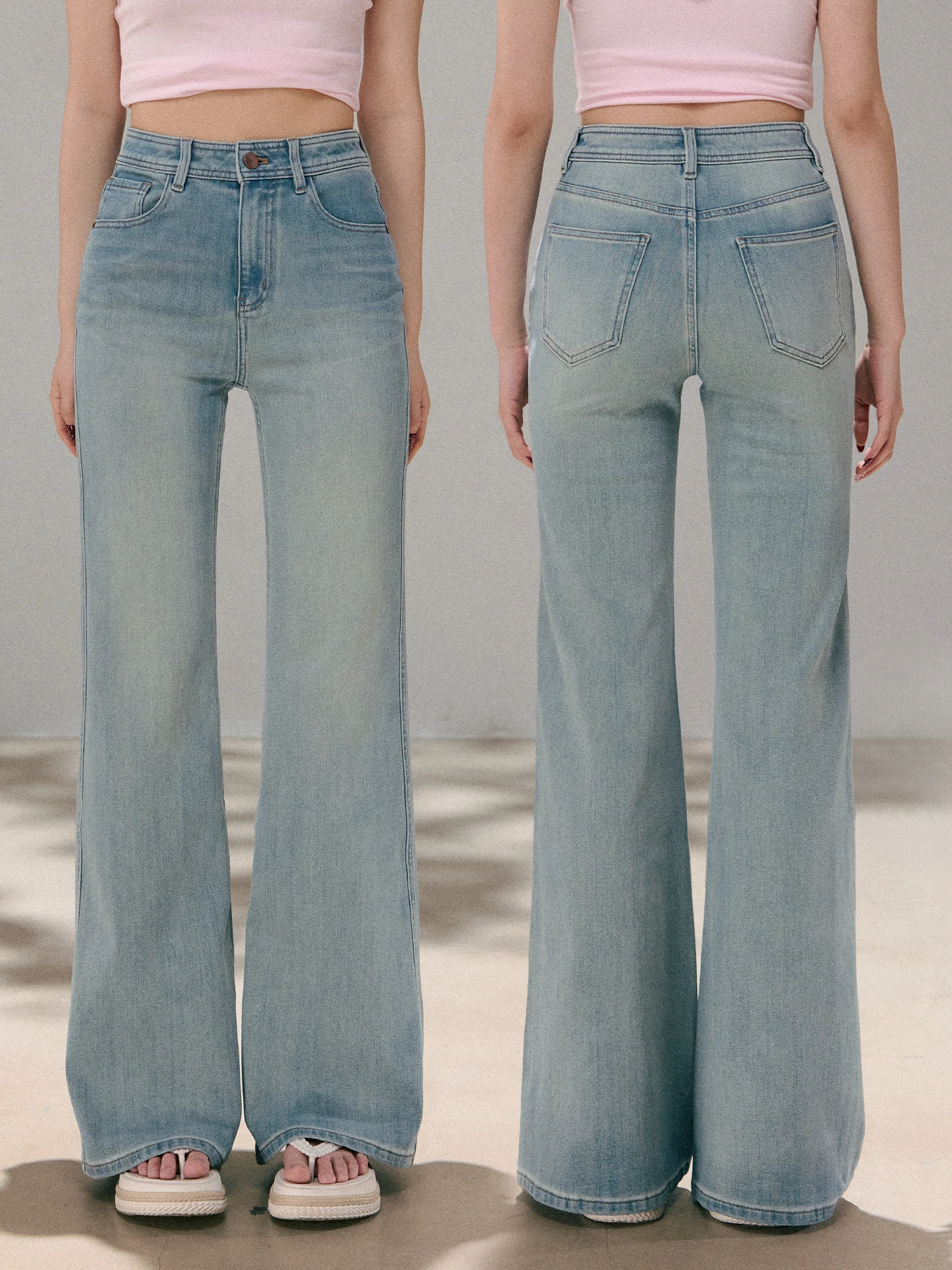 

High Waist Bell Bot Elastic Denim Pants Long Trousers Women's Wide Leg Jeans High Waist Stretchy Winter Faion Ladies