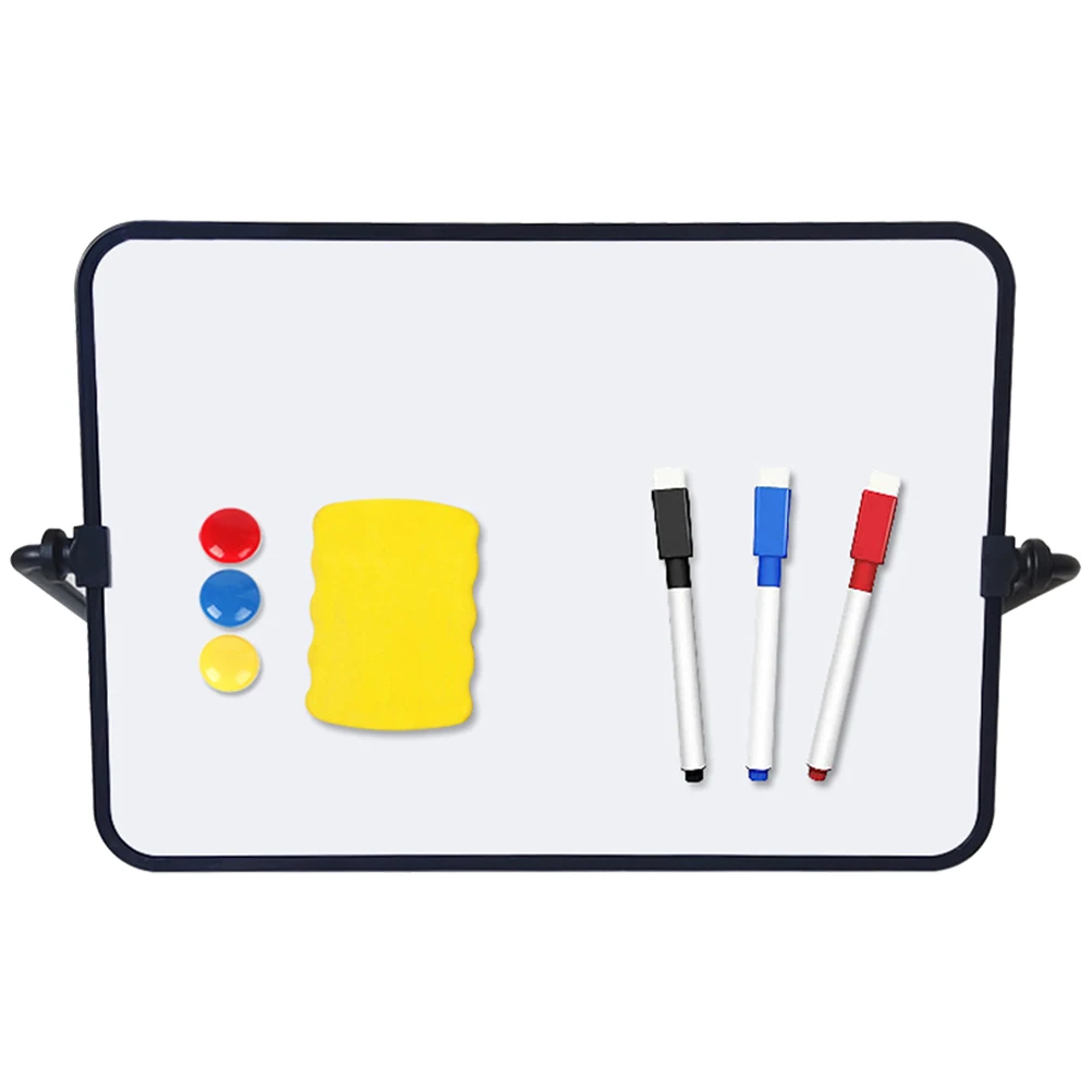 

A4 Black Kids Writing Drawing Boards Dry Erase Portable Desktop School Double Sided Whiteboard Set Marker Pen Eraser Home Office