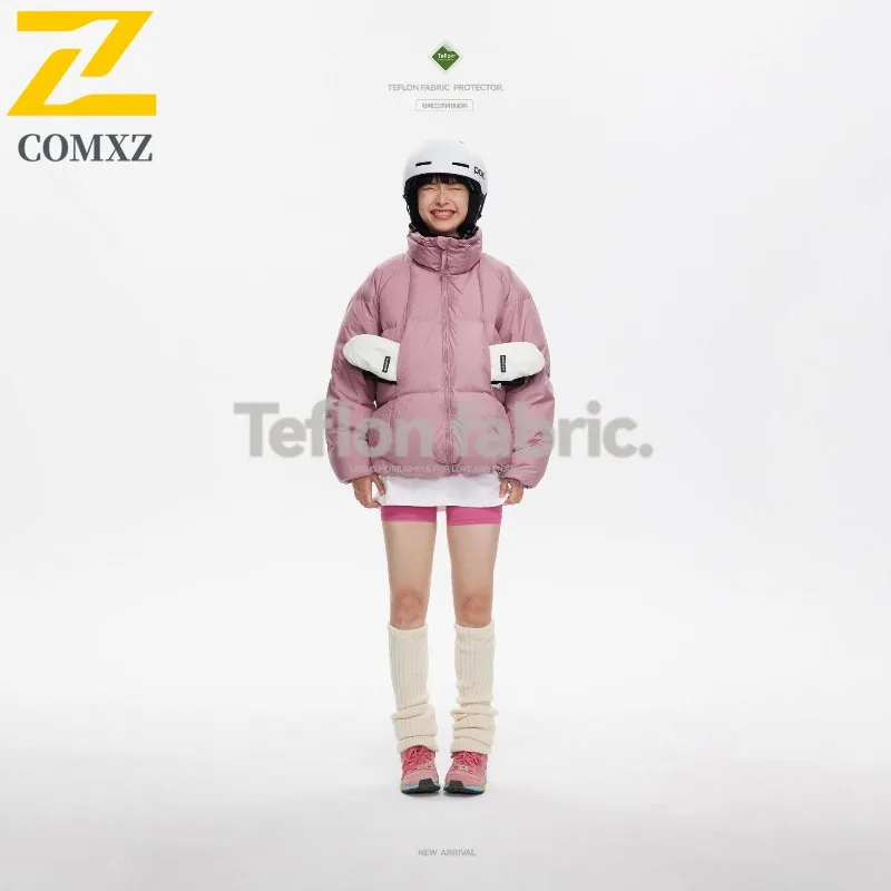 معطف باركر للرجال من COMXZ 2025 جديد راقي 90% أبيض بطة أسفل مقنعين خفيف الوزن للسفر والشتاء حشوة التزلج سترات منتفخة دافئة