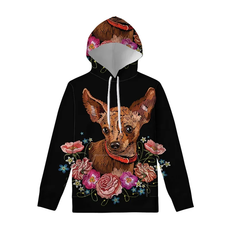 Men Clothing New In Hoodies & Sweatshirts Black Rose Pattern Harajuku Sweatshirts 3D Animal Flower Goth Loose Pullover Sportwear