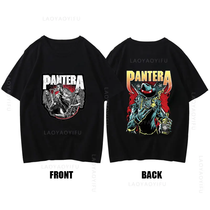 Pantera Heavy Metal Band Theme 100%Cotton T-Shirt for Men Women Snake Eye Skull Street Fashion Top Summer Unique Streetwear Tee