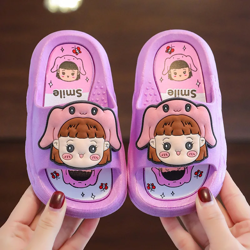 Pantuflas Girl Shoes Summer New Cartoon Children Slippers Cute Girl House Shoe Anti Slip Children Shoes Flip Flops Zapatos Niña