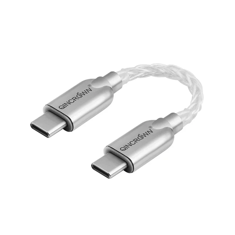 Type-c to Type-c adapter cable, small tail, sterling silver and gold plated headphone amp, OTG decoding audio cable