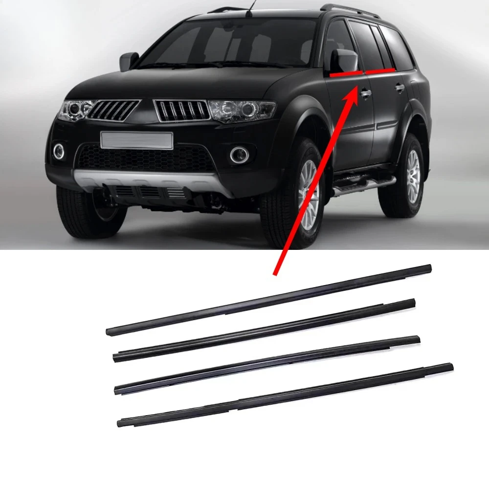 4 Pieces Outside Windows Glass Rubber for Pajero Sport 2nd KH MN117612 Sealing Pedal for Montero KG Weather Strip 5757a336
