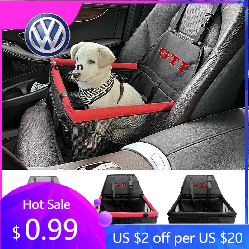 

2026 Hot For Volkswagen VW Car Pet Safety Seat Carrier Bag Dog Cat Hanging Chair Basket Travel For Volkswagen VW Golf GTI Polo P