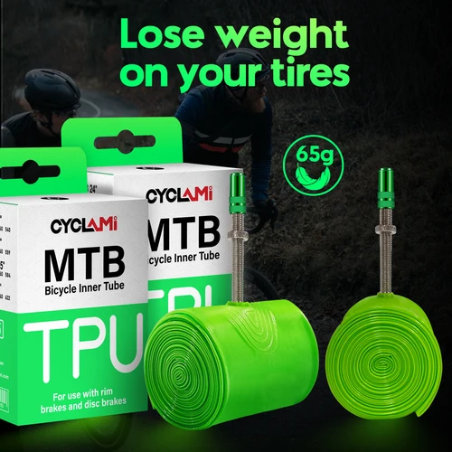 CYCLAMI-cámara de aire ultraligera para bicicleta, neumático de Material TPU de 26, 27,5 y 29 pulgadas, válvula francesa de 45mm, súper ligera, antioxidante