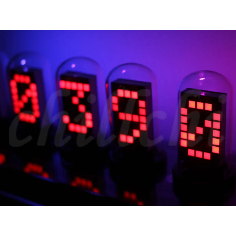 RGB Pseudo Glow Tube Clock WIFI Dot Matrix Cool DIY IPS Screen Creative Retro Gift