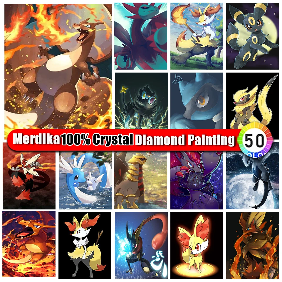 

Picture Size 100% Crystal Diamond Embroidery Cartoon 5D DIY Diamond Painting Pokemon Mosaic Anime Gift for Children New 2024