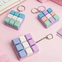 9 Keys Portable Keyboard Clicker Fidget Keychain Set Tetris Buttons for Sensory Stress Relief Ideal for Office Travel Toy
