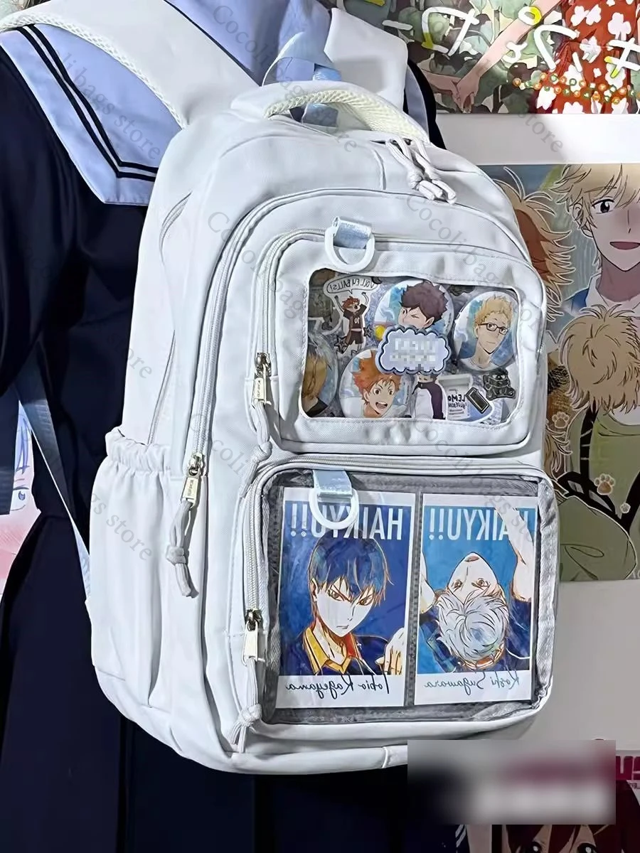 Solid Color Ita Bag Transparent Backpack Large Capacity Backpacks Woman Ita Backpack Multi Pocket Women's Bags