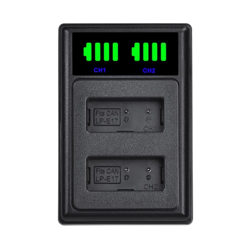 Qwe-para canon eos 250d 200d m3 m6 750d 760d t6i t6s 800d 8000d beijo x8i compatível LP-E17 LP-E17 lcd dupla bateria carregador câmera