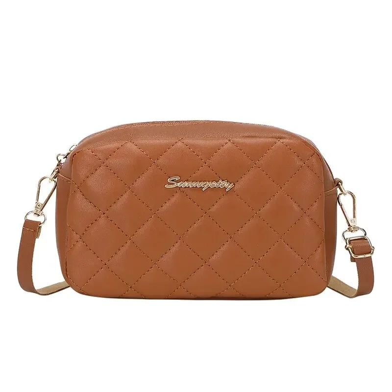 Senhoras 2024 bordado câmera saco diamante treliça crossbody ombro moda saco de natal nova feminina