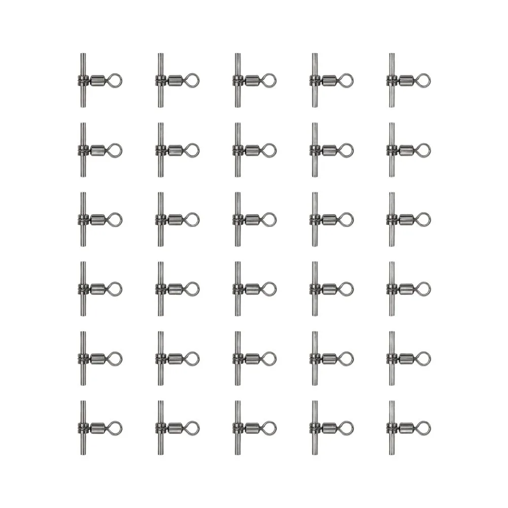 30pcs Brass 3 Way Swivel for Fishing For Cross Line T-Shape Sleeve Swivel Compatible with For Deep Drop Rig Setup