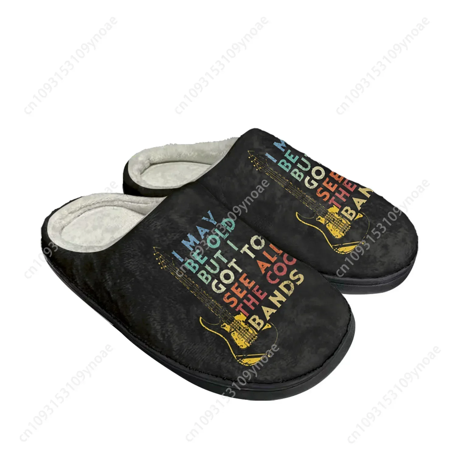 I May Be Old But I Got Bands Home Cotton Custom Slippers Mens Womens Sandals Plush Bedroom Casual Keep Warm Shoe Thermal Slipper
