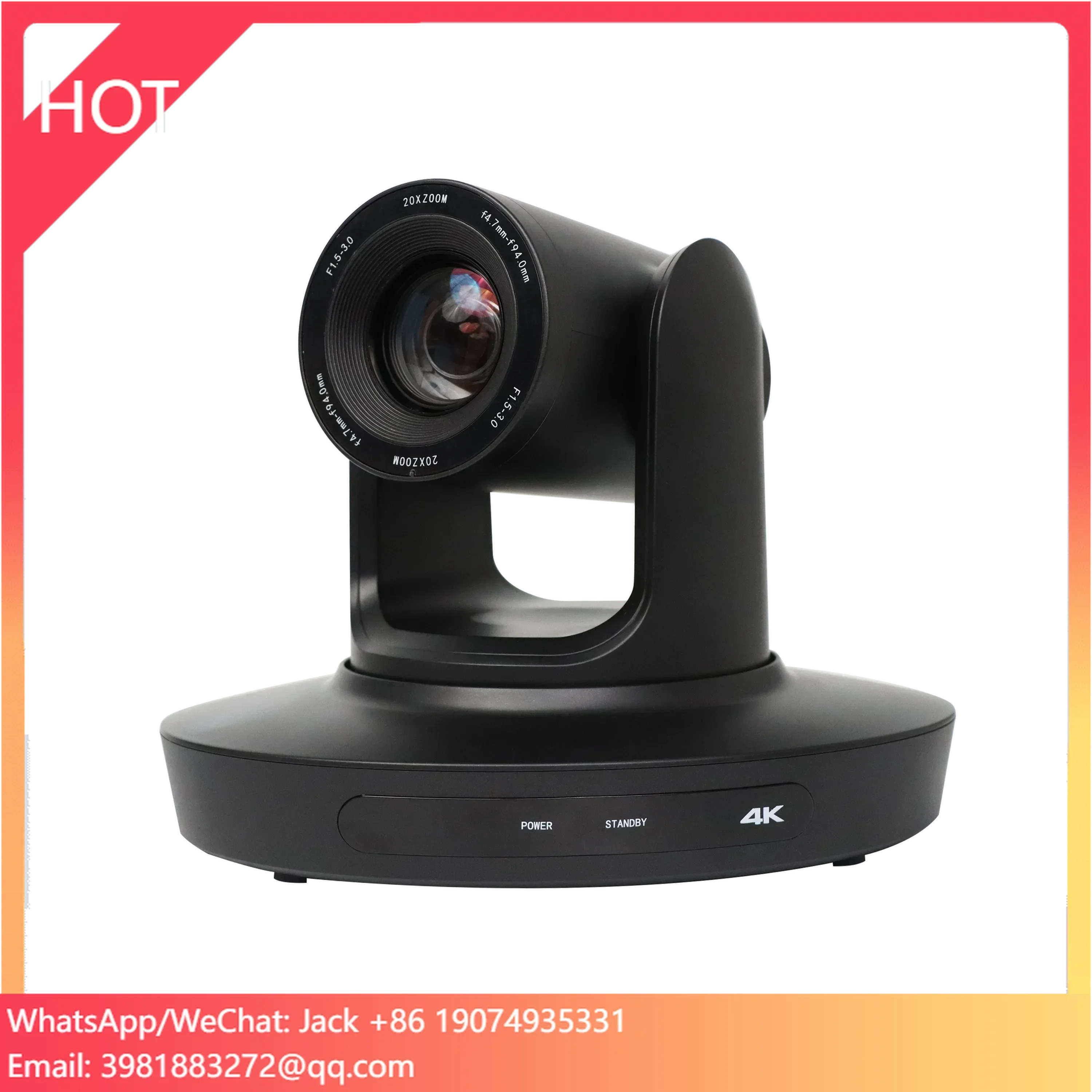 JJTS Professional Video Conference Camera For Streaming 4k 20X PTZ Camera AI Tracking Auto Framing Video Conferencing Equipment