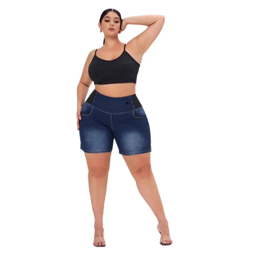 Summer's New Fashionable Hip-lifting and Waist-tightening Denim Shorts. Comfortable Casual High-waisted Short Jeans for Ladies view 5