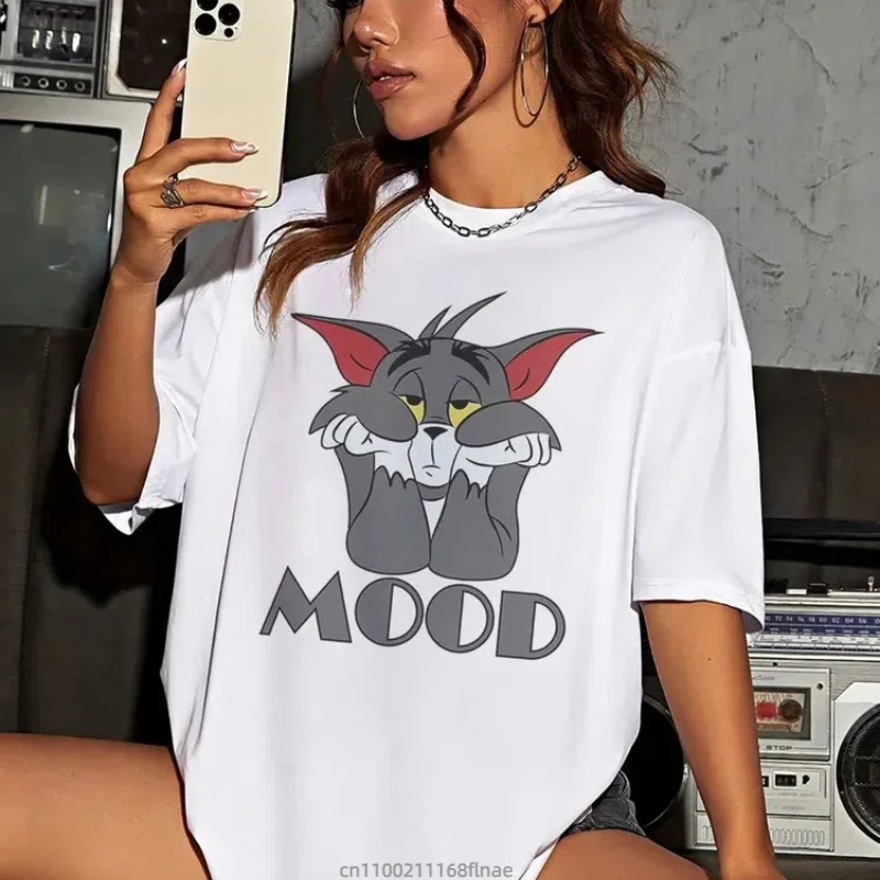 新しいストリートダンス服ピュアコットン半袖 Tシャツ女性の夏ルーズ中長プリントストリートカジュアル服