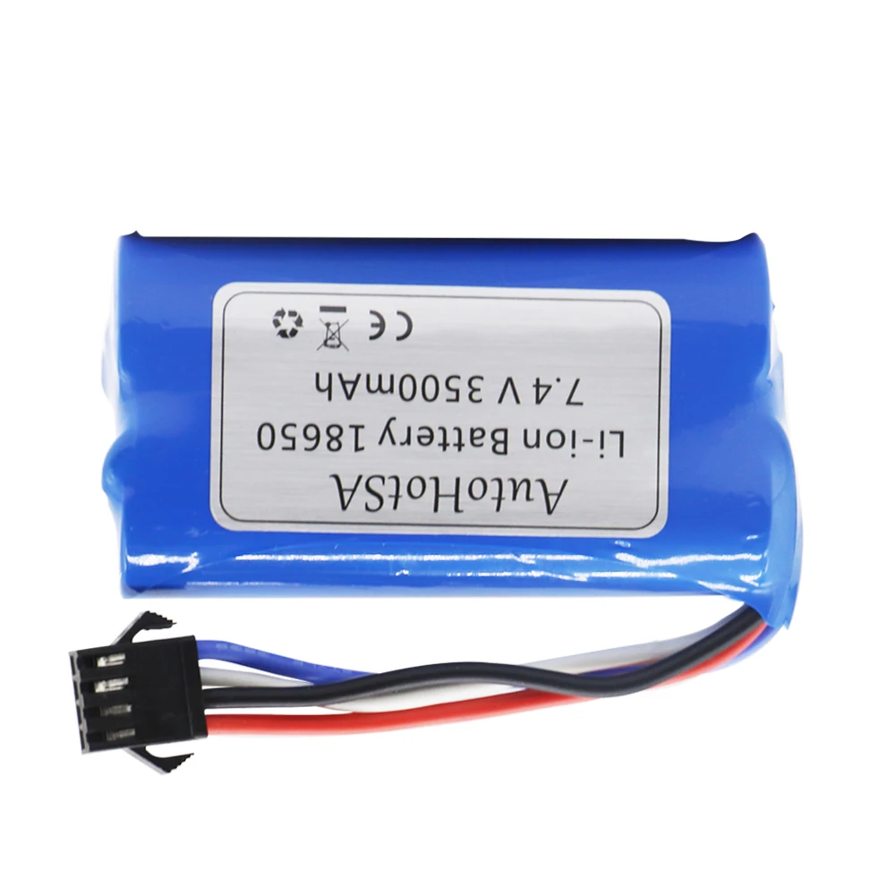 ปลั๊ก SM-4P 7.4V 3500mAh แบตเตอรี่ Li-ion 18650 mAh สำหรับ Udi007 Udi001 UDI002 UDI902 HJ806 960 961 962 RC เรือแข่ง7.4V 2S แบตเตอรี่