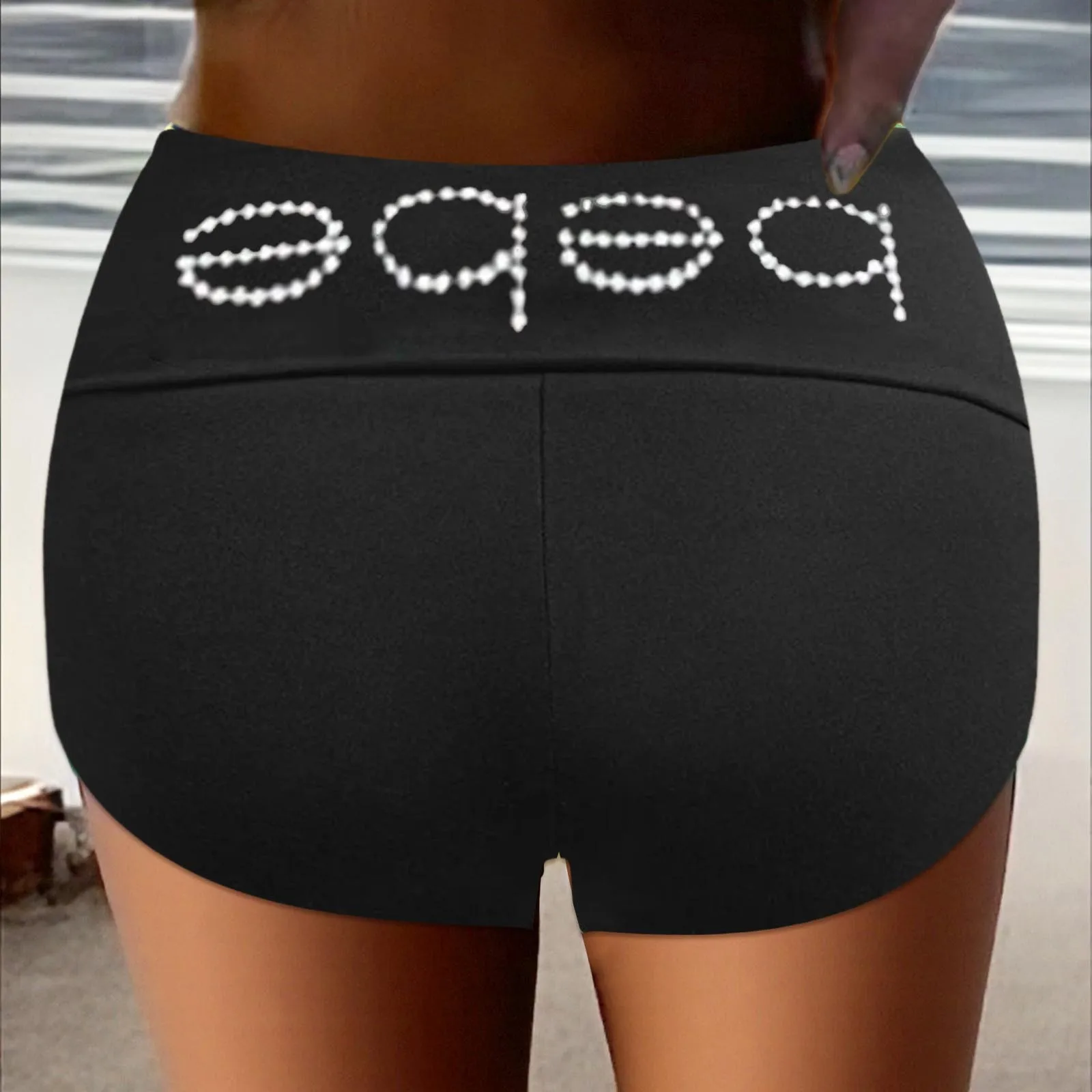 Женские шорты в европейском и американском стиле Ins, одежда Y2k, женские шорты, широкие брюки, уличная одежда с принтом страз