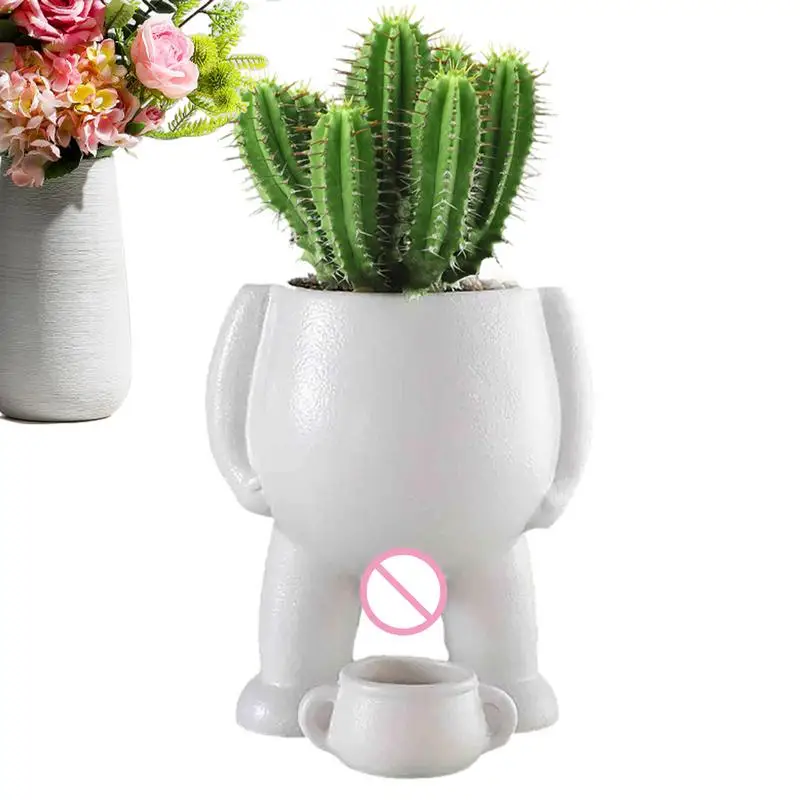 

Funny Ceramic Peeing Vase Decorative Plant Pot With Drainage Holes For Succulents Air Plants For Garden Home Tabletop Decor