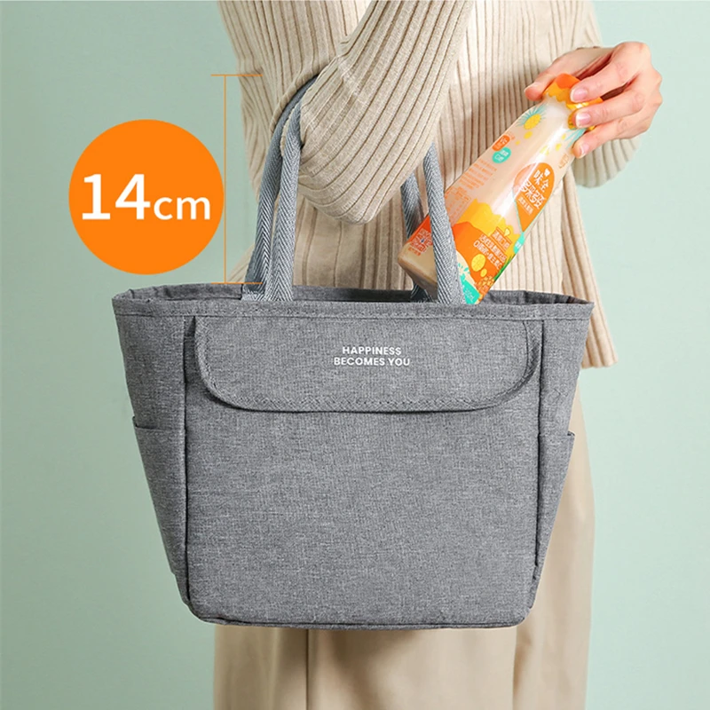 Large Capacity Insulated Lunch Bags Oxford Cloth Waterproof Bento Box Thermal Cooler Bag Portable Food Storage Container Handbag