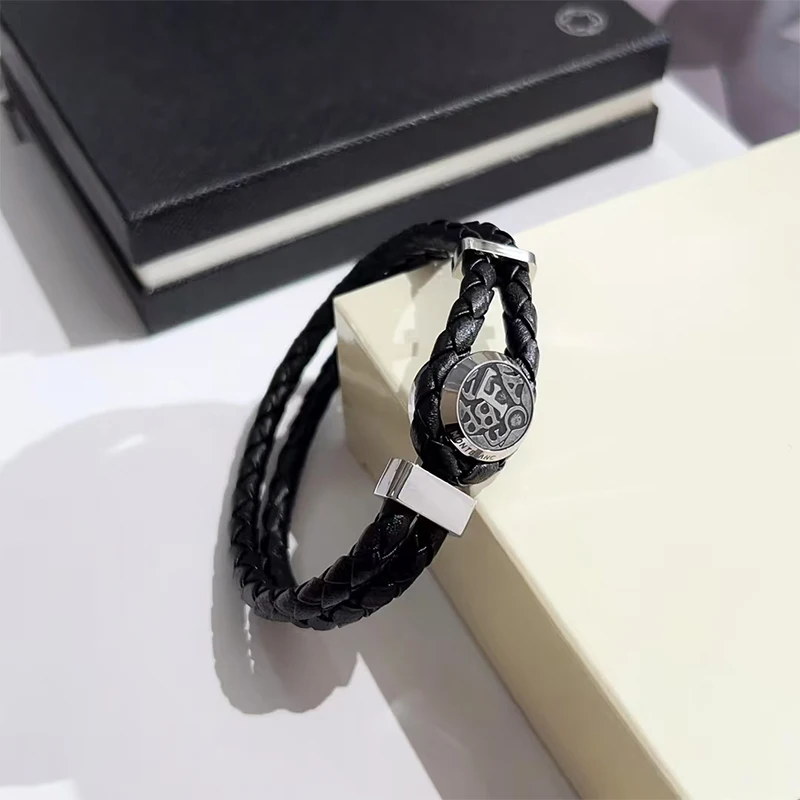 سوار Wanjia الأوروبي والأمريكي الجديد المخصص سوار MB منسوج من الفولاذ المقاوم للصدأ للرجال #5