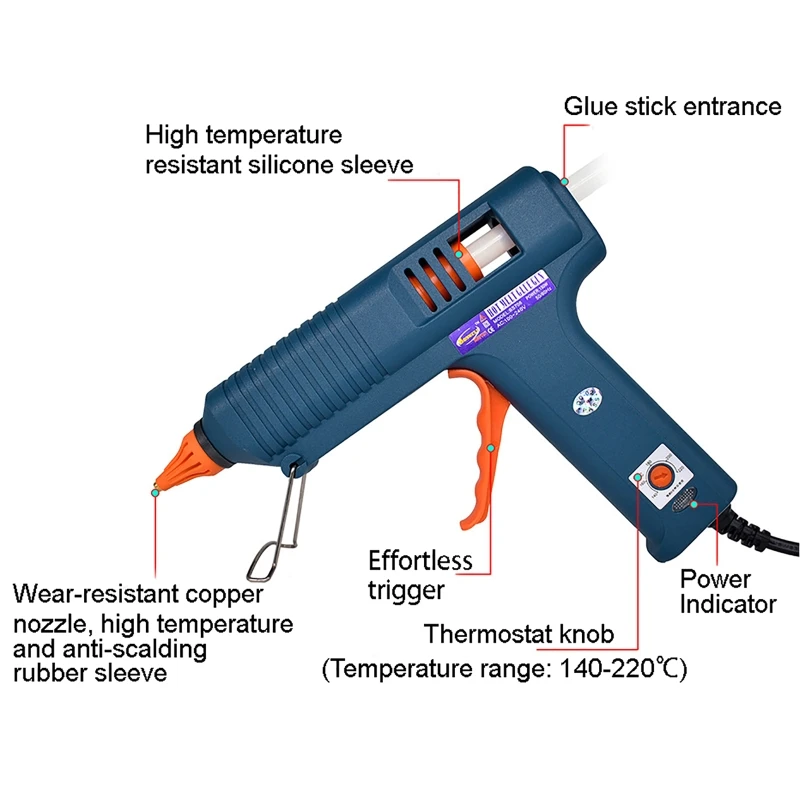 Hot Melt Glue Gun 150W Constant Temperature Electric Hot Melt Gun Nozzle for 11mm Glue SticksRepair Tool Adjustable for Home DIY