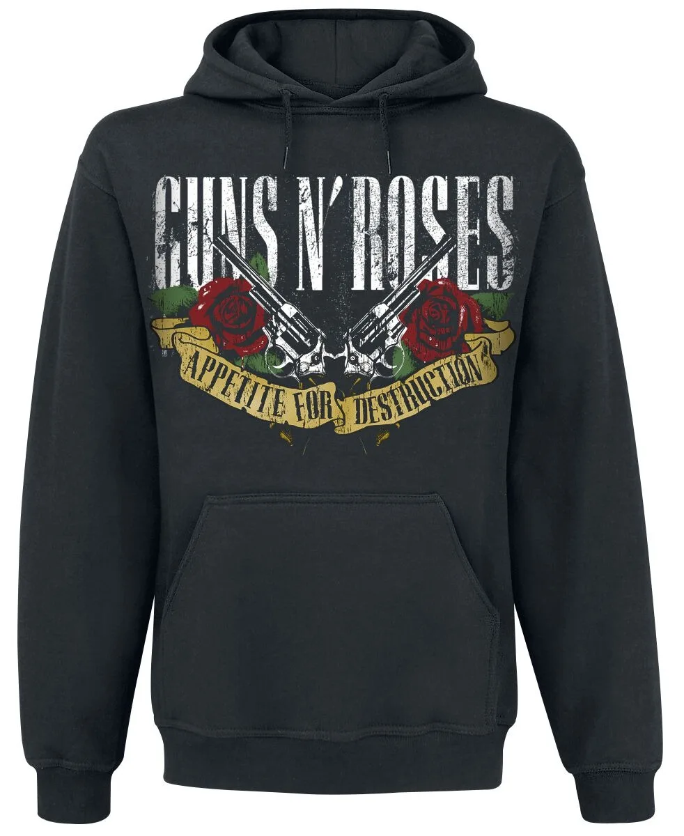 Guns N' Roses Appetite For Destruction Hoodie Pria Wanita Kaus Lengan Panjang Retro Rock Band Pullover Y2k Atasan Hoodie Pria