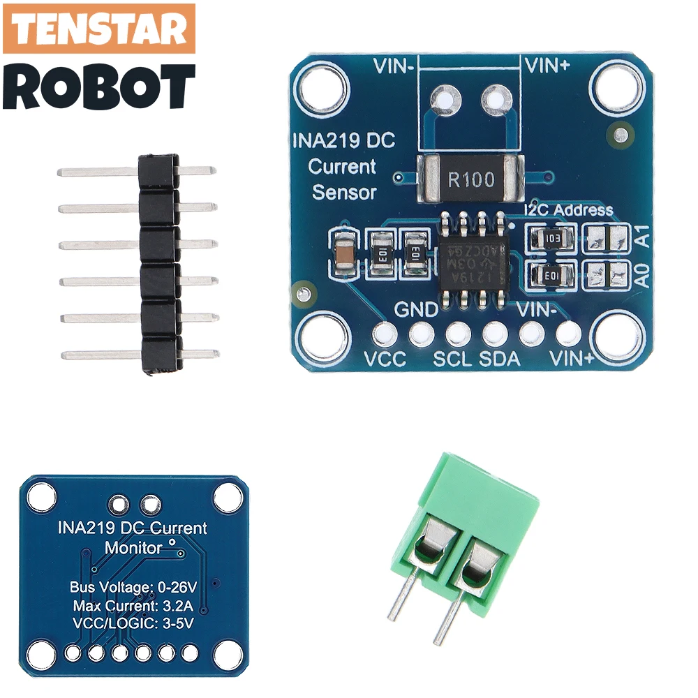 INA219 Bi-directional DC Current Power Supply Breakout Module DIY 3V-5V IIC I2C Power Monitoring Sensor Module