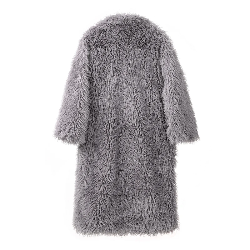 Neo Mint Extra Long Luxury Lamb Fur Teddy Coat Women 2024 Winter Ladies Mob Wife Style Oversized Chunky Faux Fur Jacket Overcoat