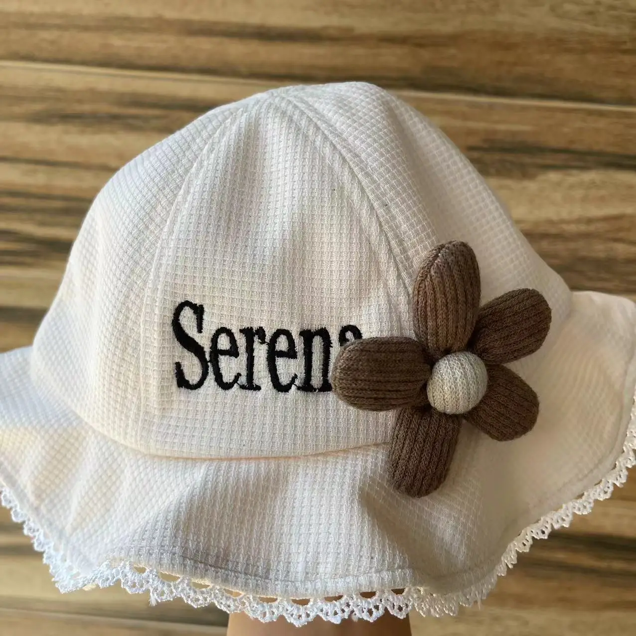 

Embroidered Autumn Cute Little Boy Fisherman Hat Personality Name Boy Girl Pot Hat Flower Spring and Autumn Sunshade Gift Hat