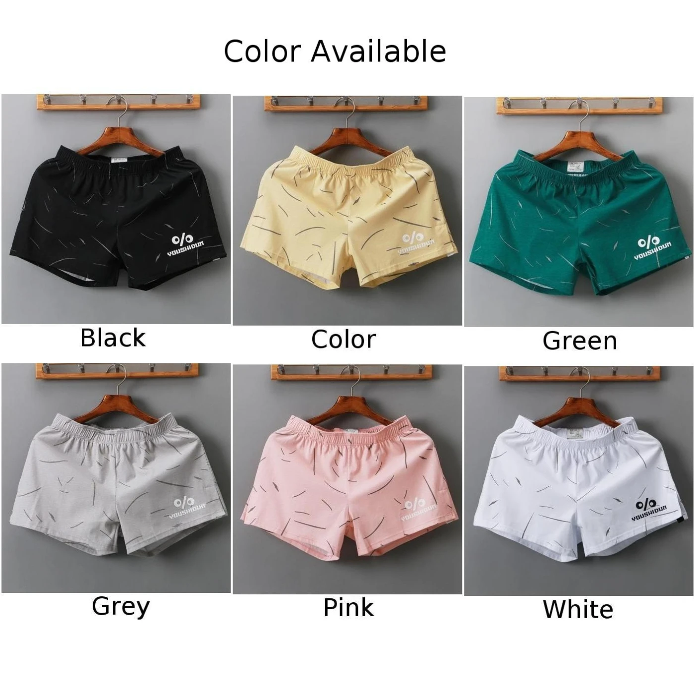 Men\'s Cotton Loose Boxer Shorts Large Size Breathable Sports Mid-Waist Shorts Fashion Sport Bottom Pants Comfy Nightwear Panties