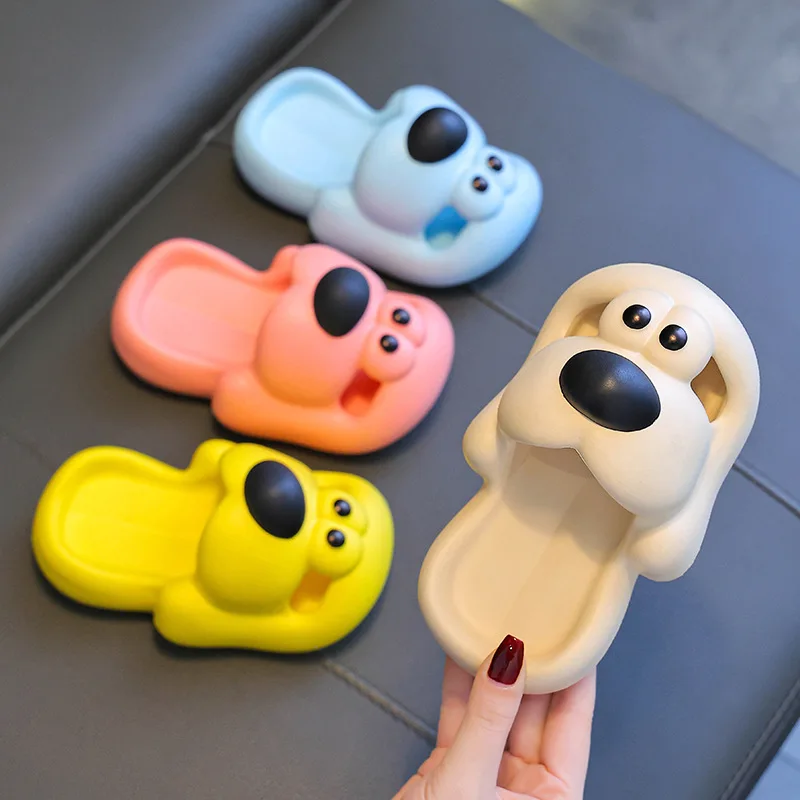 Cartoon puppy Children\'s Slippers Baby Indoor Flip-Flops Boys and Girls Cute Bathroom Non-slip Sense of Cloud Sandals