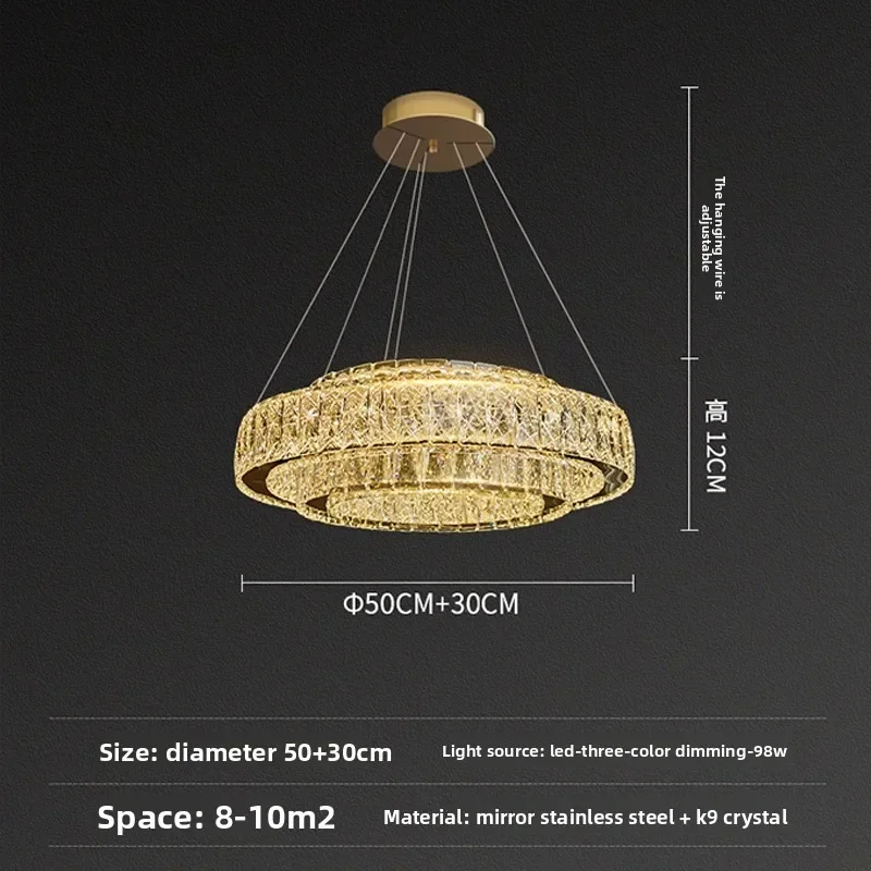 雰囲気のあるリングクリスタル寝室シャンデリアライト、豪華なフレンチスタイルのリビングルーム、ダイニングルーム、マスターベッドルーム、高級ヴィラ
