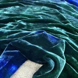 140CM Wide Silk Rayon Velvet Fabric for Autumn Winter Blue Green Dress Clothes Pants Warm DIY Sewing Material R1411
