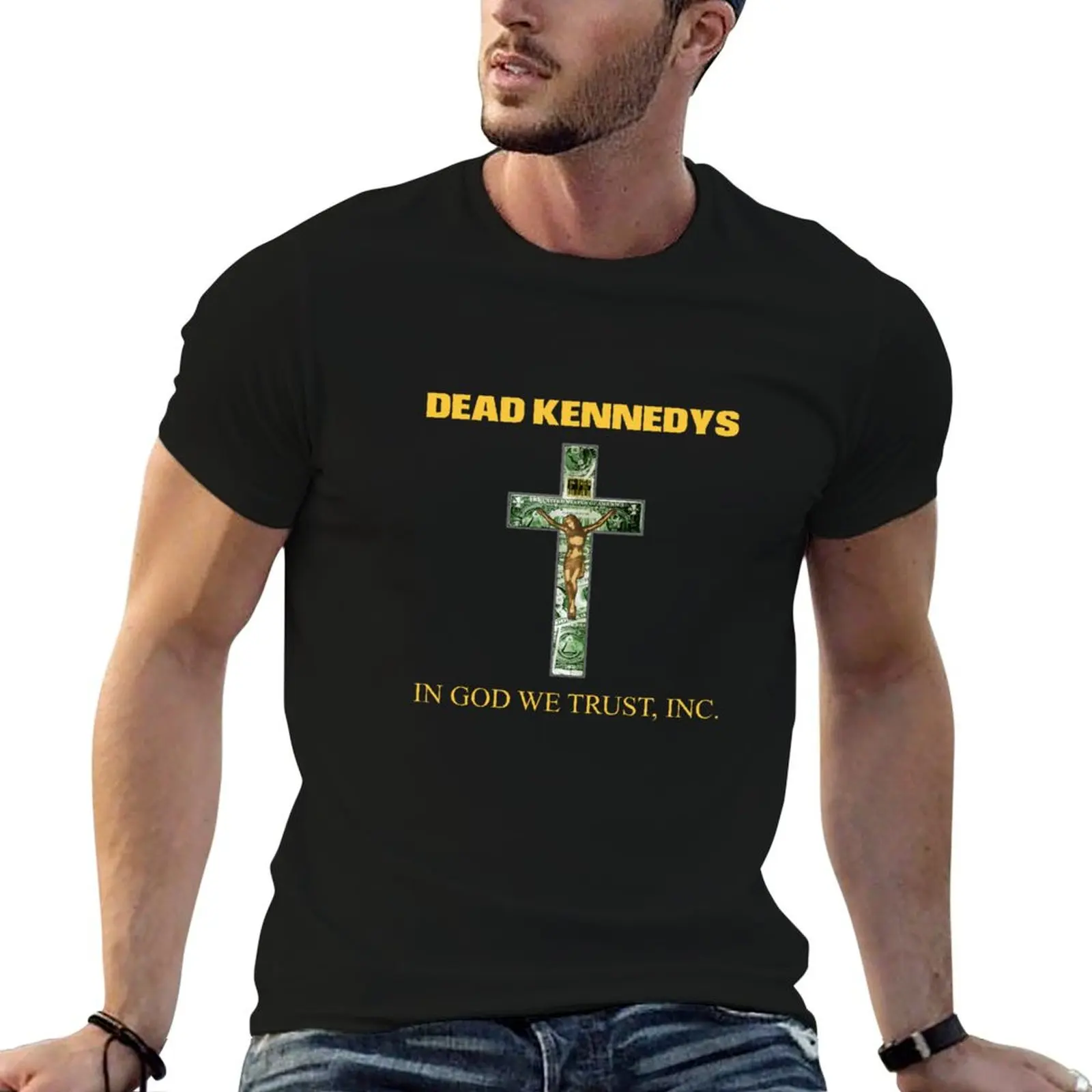 D Kennedys In God We Trust Cross T-Shirt street wear new edition animal prinfor boys graphic shirts mens clothing