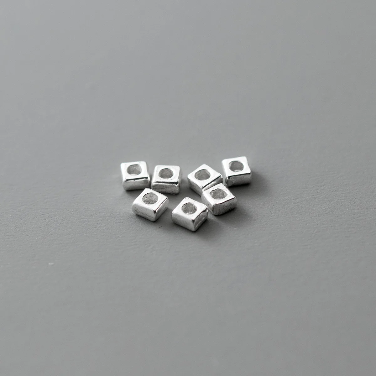 5pcs/lot 925 Sterling Silver Mini Square Loose Beads 2.5mm Handmade Necklace Bracelets Rings Spacer Silver Beads DIY Jewelry