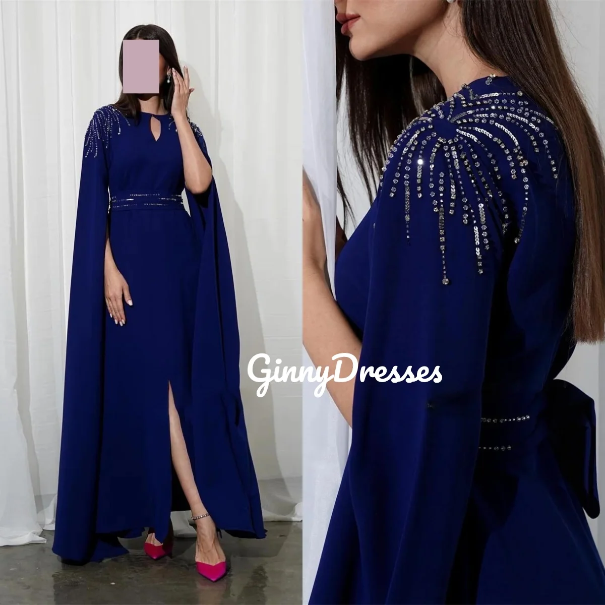 

Vestidos De Festa Customize Column Split V-Neck Dress Women Elegant Luxury Floor-Length Zipper Up Dubai Luxury Evening Dress