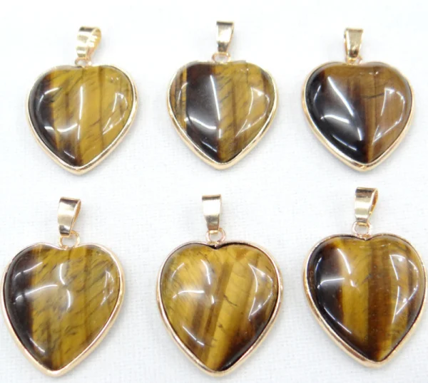 

Wholesale 20pcs Natural Picture Goldsand Stone Agates Crystal 25mm Heart Shape Pendants for DIY Necklace Jewelry Making