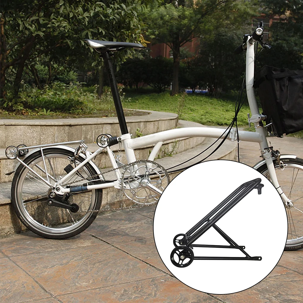 PODAY Foldable Bicycles Rear Shelf Racks with Wheels Riding Carrier image 5
