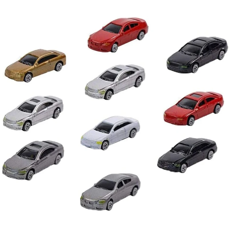 10 Pack 1/87 Model Mini mobil dicat Model mobil bangunan Kereta Api Pemandangan kereta Set tata letak Model