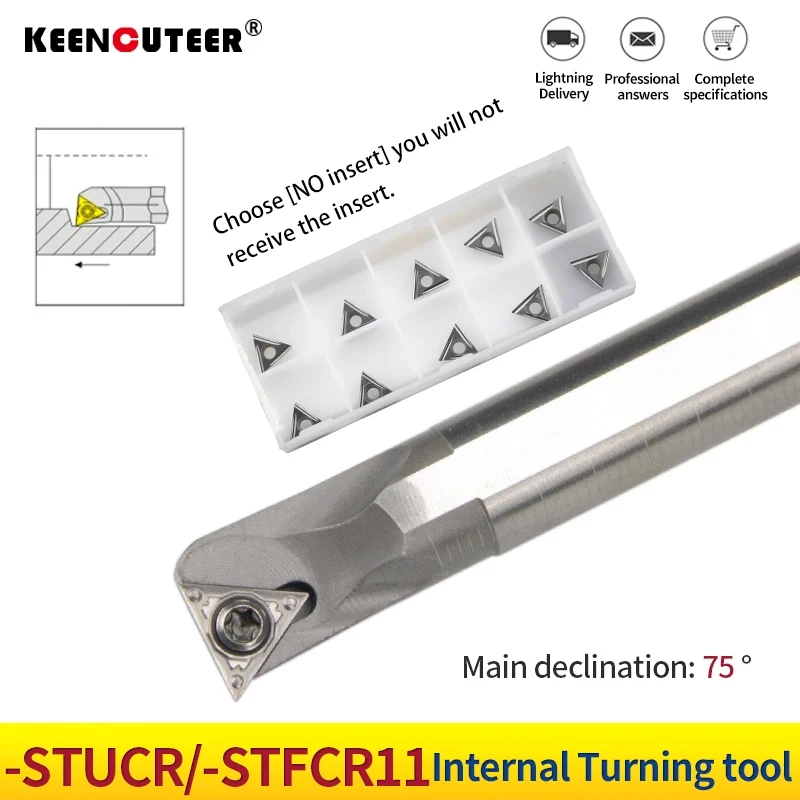 

HSS turning tool lathe boring bar small diameter deep hole boring cutter H08K-STUCR09 H10K-STFCR09/11 for Carbide Inserts TCMT