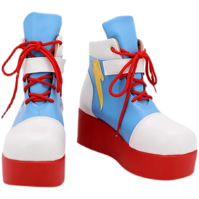 Equestria-Bottes en similicuir pour filles, chaussures de cosplay faites à la main, costume de tableau de bord arc-en-ciel