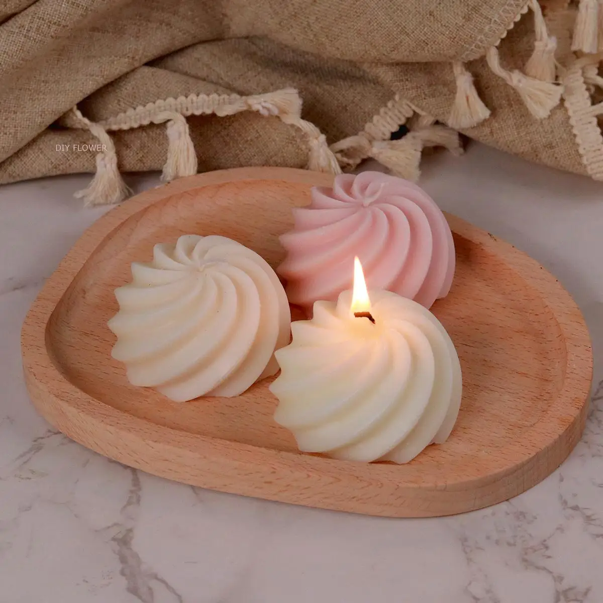 قالب سيليكون حلزوني للخبز ، زوبعة مستديرة ، شمعة معطرة ، قالب الصمغ قطرة الجبس ، لتقوم بها بنفسك كعكة موس ، الشوكولاته كريم ، لوازم أدوات الخبز #6