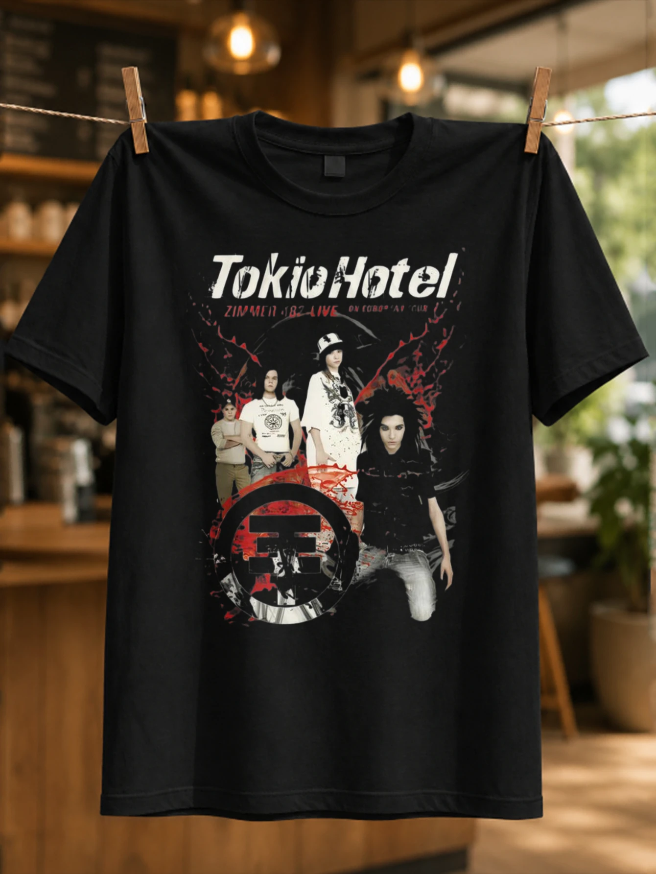 Zimmer 483 Live red  band poster collage with circular and edgy tour lettering Unisex All  Unisex All T-Shirt